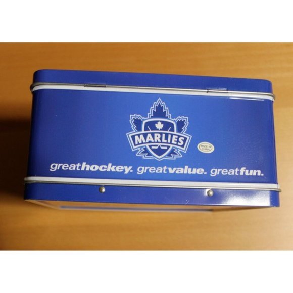 AHL Toronto Marlies Maple Leafs Mascot Lunch Box Lunchbox Metal Tin 8 x 7 x 4 - Picture 6 of 7